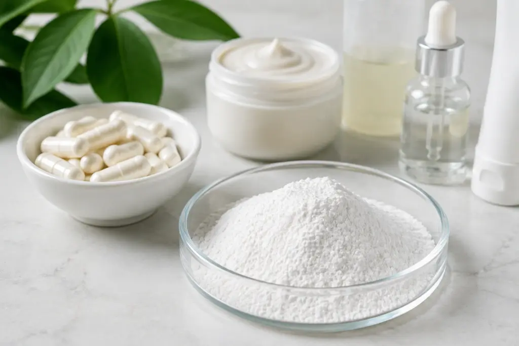 Vitamin B3 Nicotinamide ingredient application in vitamin medicine and cosmetic products